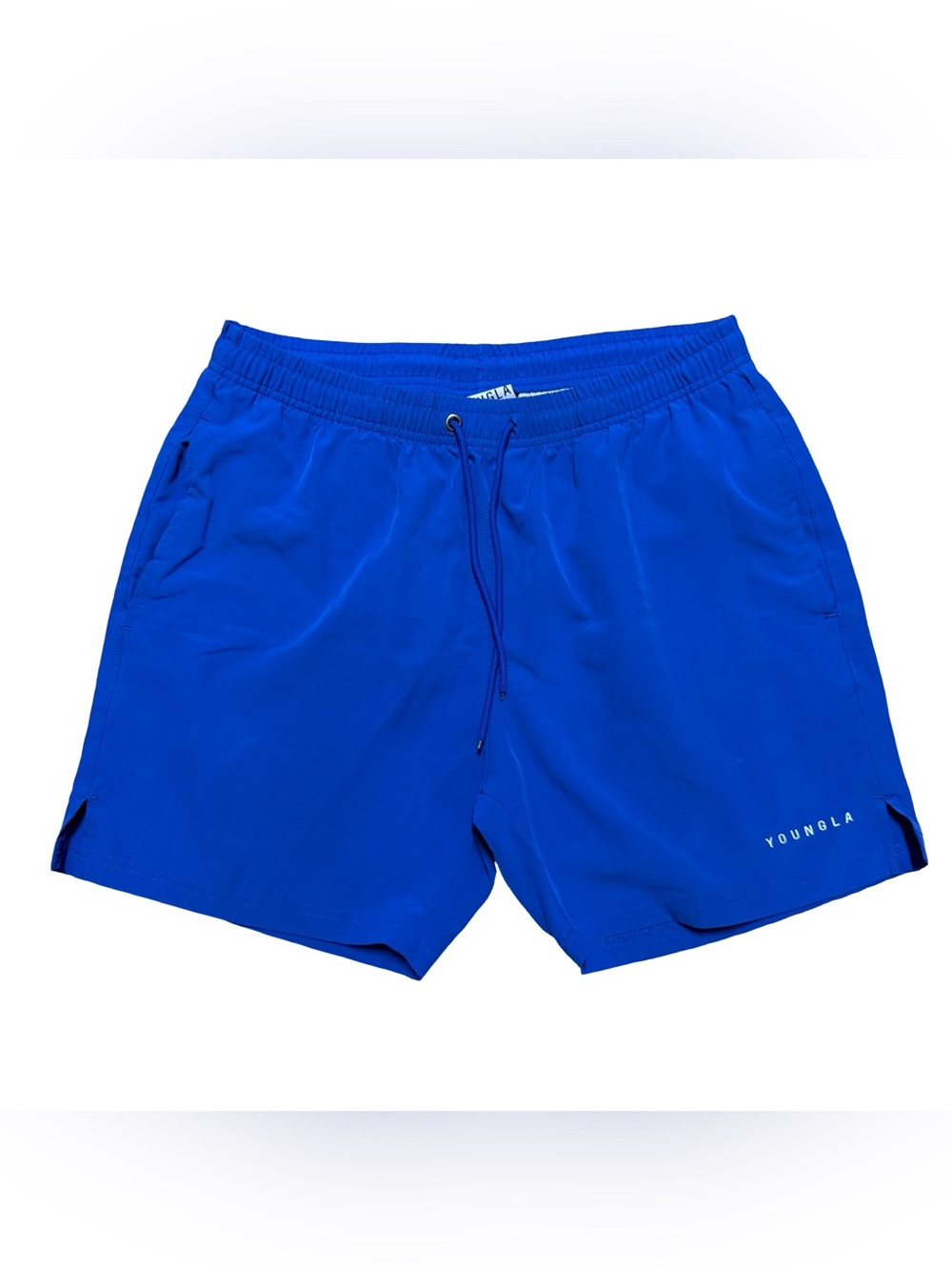 Mens Y2K YoungLA Lightweight Windbreaker Gym Athletic Blue Shorts Size L